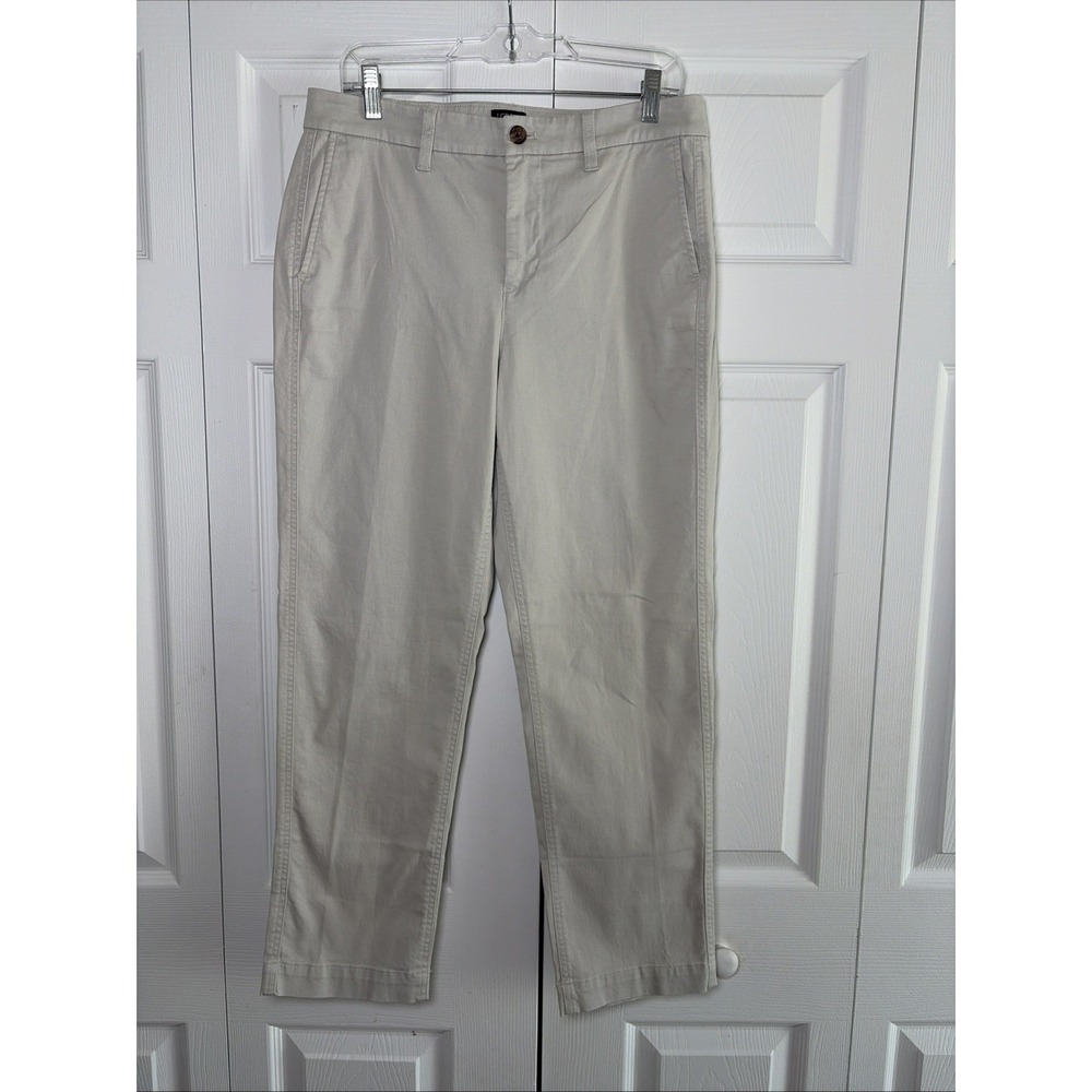 J.Crew High-Rise Girlfriend Chino Womens Size 8 Khaki Stone Pants Preppy